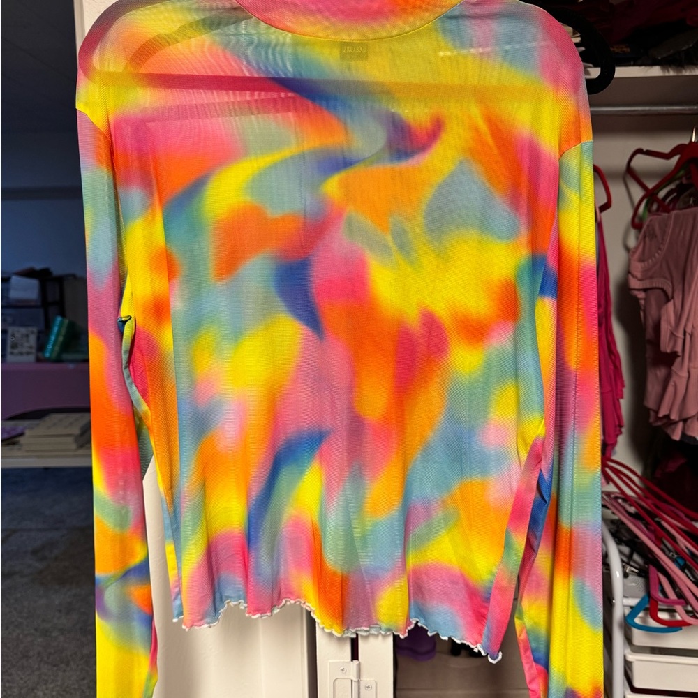 Bright Tie-Dye Long Sleeve Tee - Multicolor
